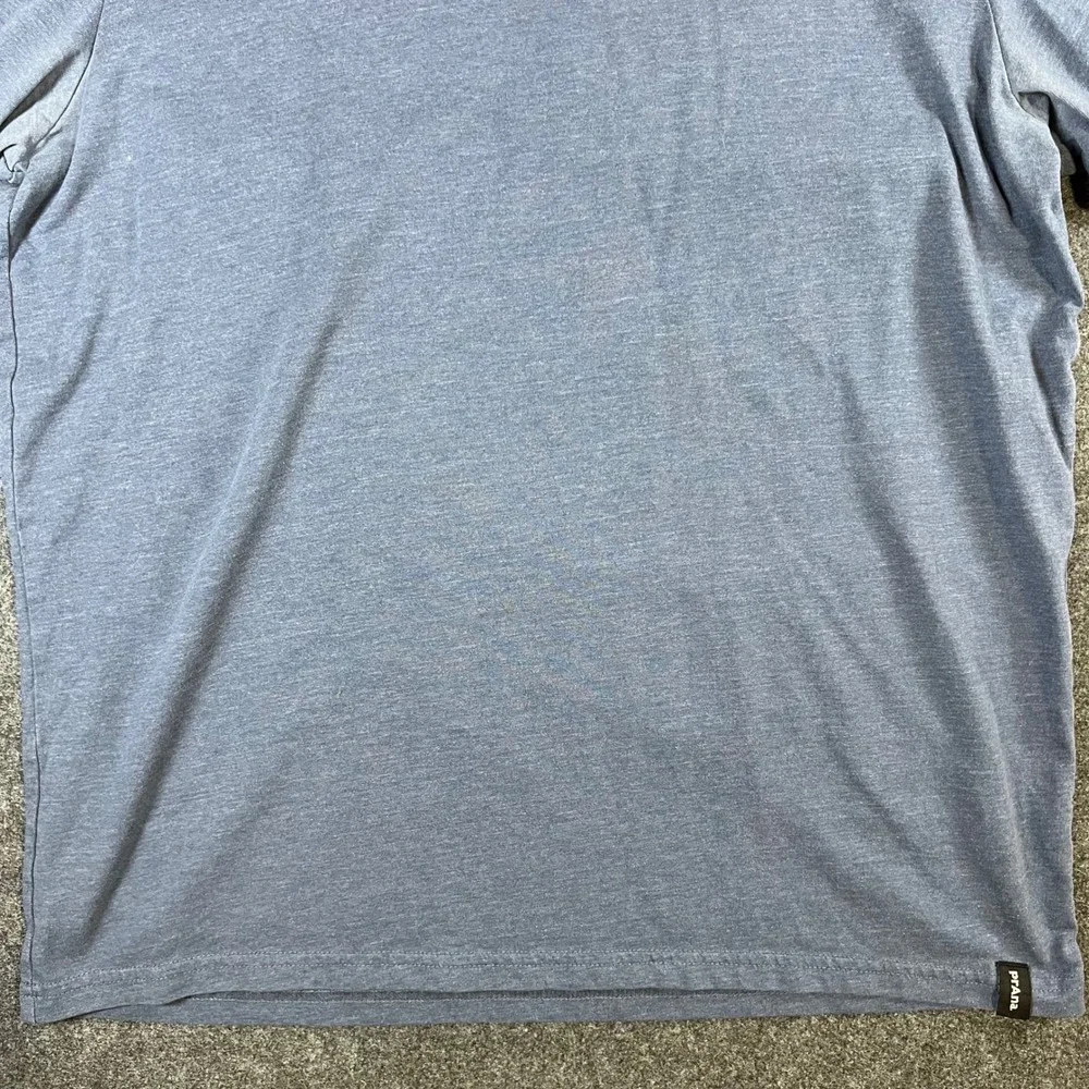 Prana Mens Short Sleeve Crew Neck T-Shirt Heather Blue Gray Size M Fair Trade_3